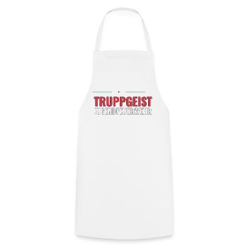 Truppgeist – Jugendfeuerwehr Teamshirt für Neuaufn - Kochschürze - Weiß - Vorne - AI Model Male 185 dark (185cm)