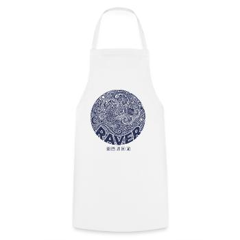 Hippie-Musik Trippig Raver Rave Friedenszeichen - Kochschürze - Weiß - Vorne - AI Model Male 185 dark (185cm)