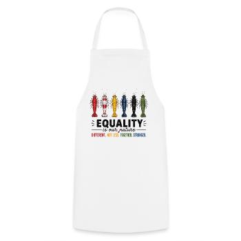 Equality Garnelen Vielfalt - Kochschürze - Weiß - Vorne - AI Model Male 185 dark (185cm)