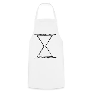 Sanduhr handgezeichnet - Kochschürze - Weiß - Vorne - AI Model Male 185 dark (185cm)