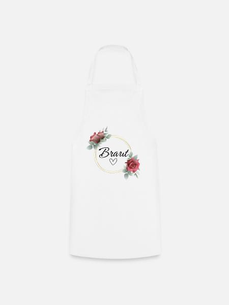 Braut Herz Rosenkranz - Kochschürze - Weiß