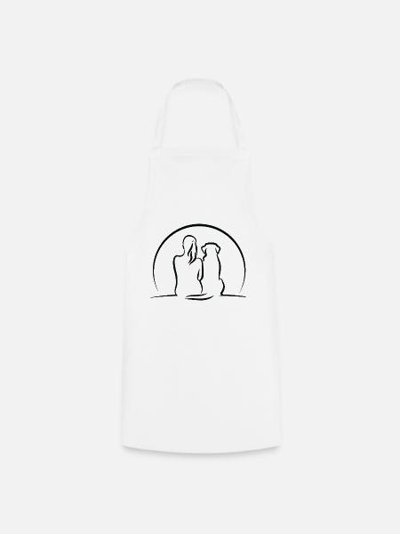 Human & Dog – Minimalistisches Freundschaftsdesign - Kochschürze - Weiß
