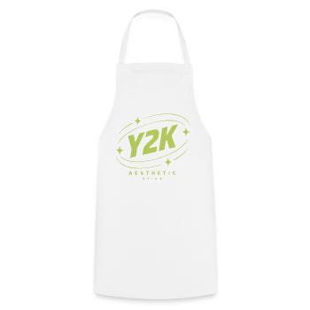 Y2K Ästhetik Neon Logo - Kochschürze - Weiß - Vorne - AI Model Male 185 dark (185cm)