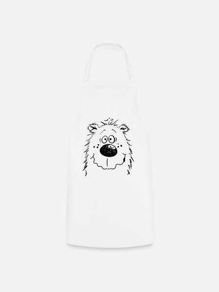 Knuffiger Bär Sketch Teddybär Bärchen - Kochschürze - Weiß