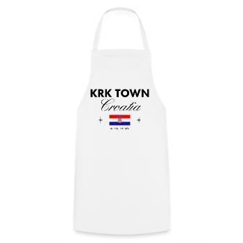 Krk Kroatien Koordinaten Reise Souvenir - Kochschürze - Weiß - Vorne - AI Model Male 185 dark (185cm)