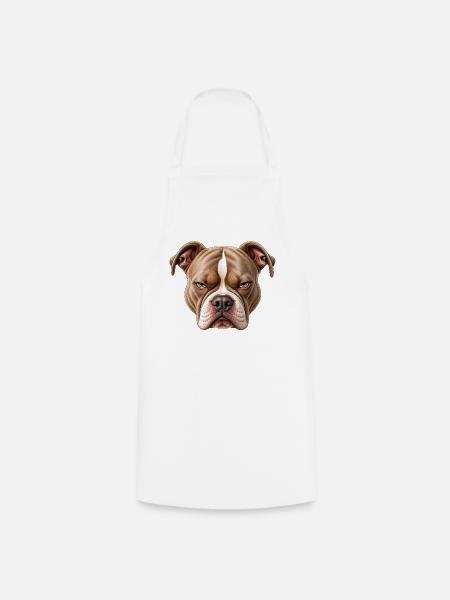 Statement bulldog Kopf - Kochschürze - Weiß