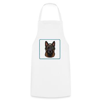Malinois Ripley Dog 16-Bit - Kochschürze - Weiß - Vorne - AI Model Male 185 dark (185cm)