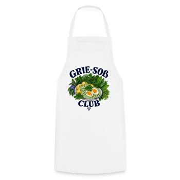 Grie Soß Club – Hessische Grüne Soße Liebe - Kochschürze - Weiß - Vorne - AI Model Male 185 dark (185cm)