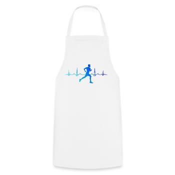 Geschenkidee für einen Running mit Running - Kochschürze - Weiß - Vorne - AI Model Male 185 dark (185cm)