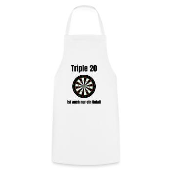 Triple 20 Ist Auch Nur Ein Unfall - Darts  - Kochschürze - Weiß - Vorne - AI Model Male 185 dark (185cm)