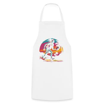 Basketballerin Retrowave - Kochschürze - Weiß - Vorne - AI Model Male 185 dark (185cm)