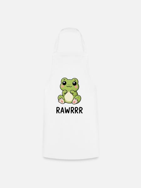 Süßer Frosch Lustiger Cartoon - Kochschürze - Weiß