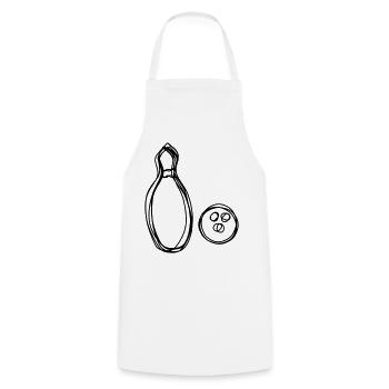 Kegel handgezeichnet - Kochschürze - Weiß - Vorne - AI Model Male 185 dark (185cm)