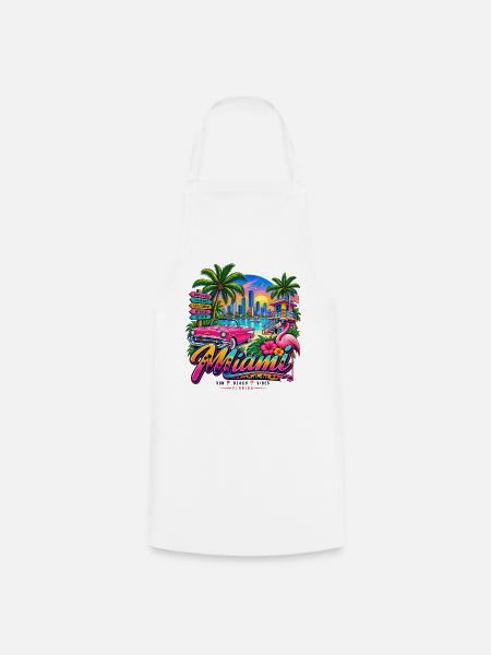 Miami – Sun, Beach & Vibes - Kochschürze - Weiß