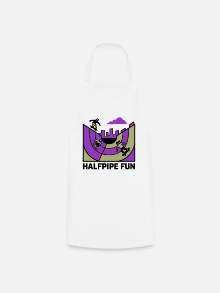 Halfpipe Skatepark Logo - Kochschürze - Weiß