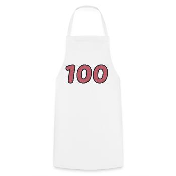 100. 100 JAHRE. 100-JÄHRIGES JUBILÄUM. GEBURTSTAG 100 - Kochschürze - Weiß - Vorne - AI Model Male 185 dark (185cm)