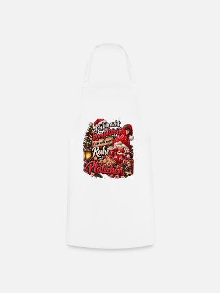 Lustiges Weihnachtsgeschenk Plätzchen Spruch - Kochschürze - Weiß