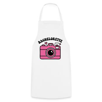 Bachelorette Kamera Logo - Kochschürze - Weiß - Vorne - AI Model Male 185 dark (185cm)