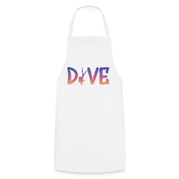 Dive - Diver Silhouette - Kochschürze - Weiß - Vorne - AI Model Male 185 dark (185cm)