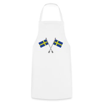 Schwedische Flagge - Kochschürze - Weiß - Vorne - AI Model Male 185 dark (185cm)
