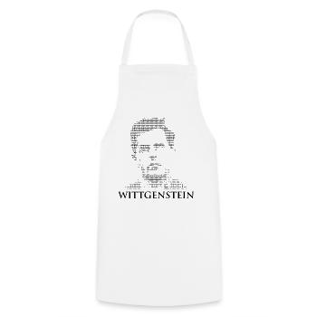 Ludwig Wittgenstein ASCII-Porträt - Kochschürze - Weiß - Vorne - AI Model Male 185 dark (185cm)