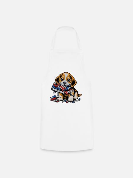 Beagle Zerstört Sneaker - Kochschürze - Weiß