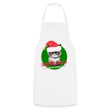 Wütende Weihnachtskatze Weihnachtsstimmung Weihnachtswortspiel - Kochschürze - Weiß - Vorne - AI Model Male 185 dark (185cm)
