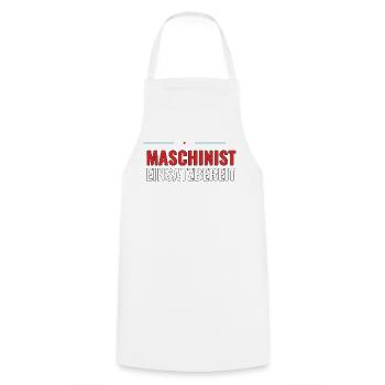 Stolzer Maschinist – Geschenk Jugendfeuerwehr Shir - Kochschürze - Weiß - Vorne - AI Model Male 185 dark (185cm)
