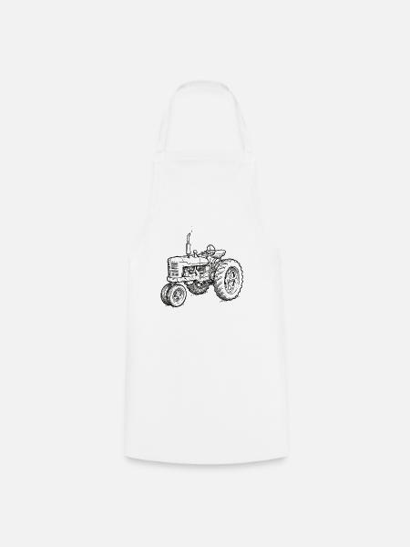 Traktor / Traktor / Traktor - Kochschürze - Weiß