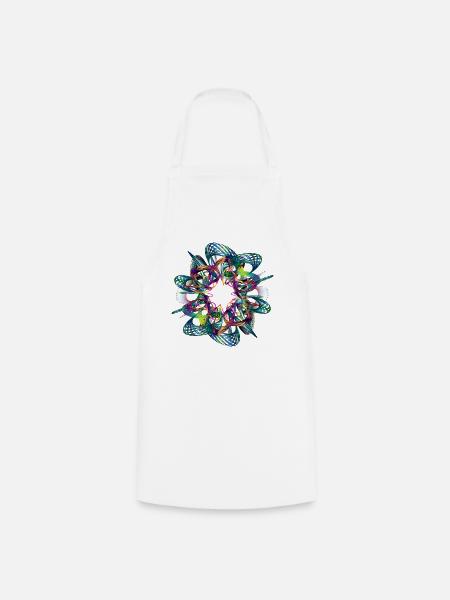 Lebendige Neon-Mandala-Grafik - Kochschürze - Weiß