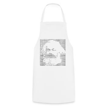 Karl Marx ASCII Porträtkunst - Kochschürze - Weiß - Vorne - AI Model Male 185 dark (185cm)