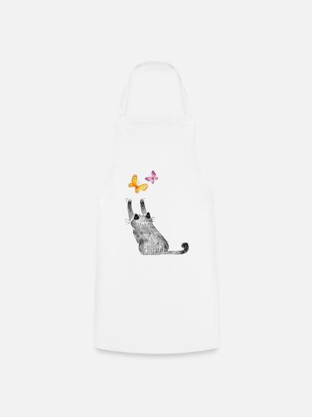 Katzen Katzenmutter Katzenkind Katze Herz - Kochschürze - Weiß