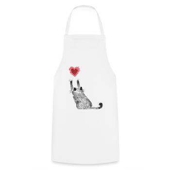 Katzen Katzenmutter Katzenkind Katze Herz - Kochschürze - Weiß - Vorne - AI Model Male 185 dark (185cm)