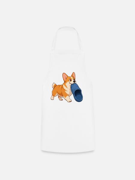 Corgi-Hausschuhdieb - Kochschürze - Weiß