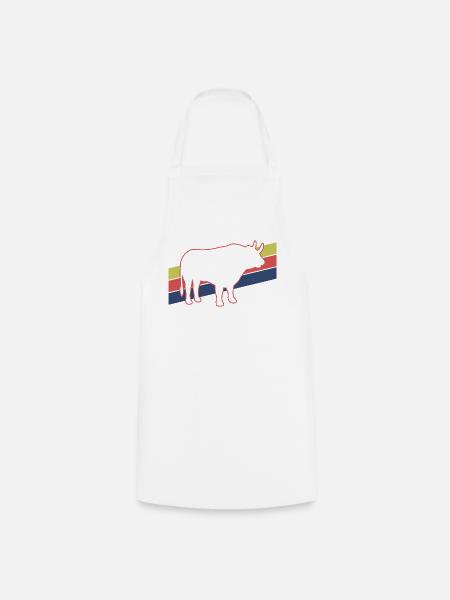 Stier Retro - Look - Kochschürze - Weiß
