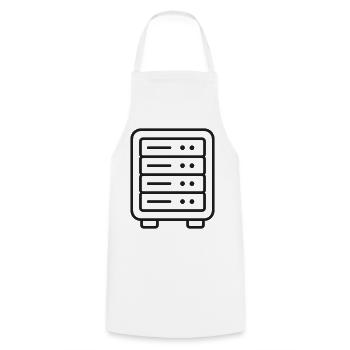 Server-Racklinien-Symbol - Kochschürze - Weiß - Vorne - AI Model Male 185 dark (185cm)