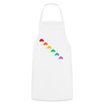 Vielfalt der Regenbogenpilze - Kochschürze - Weiß - Vorne - AI Model Male 185 dark (185cm)