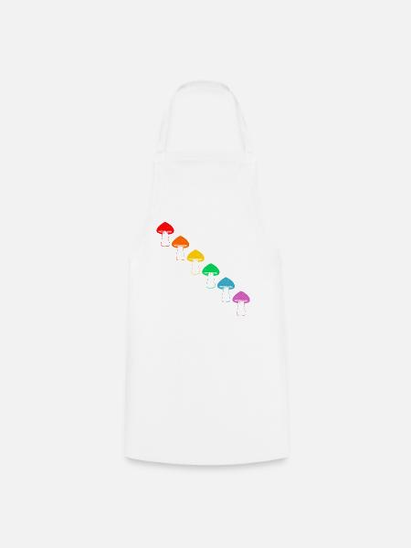 Vielfalt der Regenbogenpilze - Kochschürze - Weiß