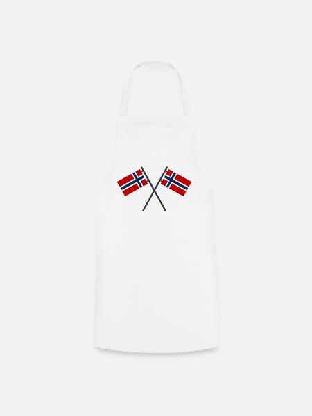 Norwegische Flagge - Kochschürze - Weiß