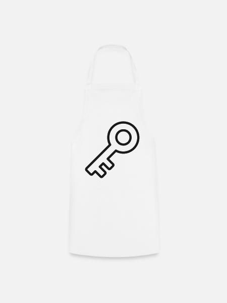 Schlüssel-Sicherheitszeilen-Symbol - Kochschürze - Weiß