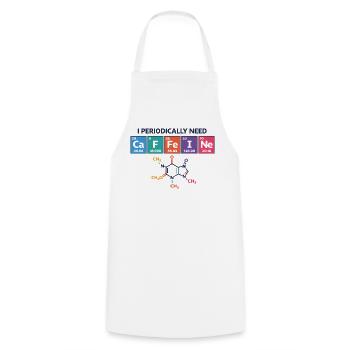  Funny Coffee Periodic-System-CaFFeINe Coffee - Kochschürze - Weiß - Vorne - AI Model Male 185 dark (185cm)