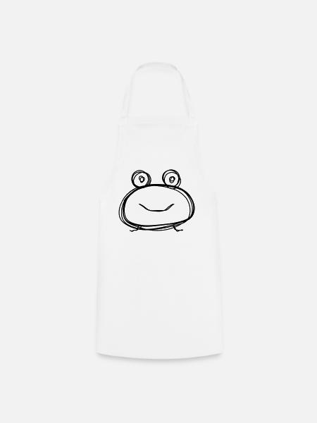 Frosch handgezeichnet - Kochschürze - Weiß