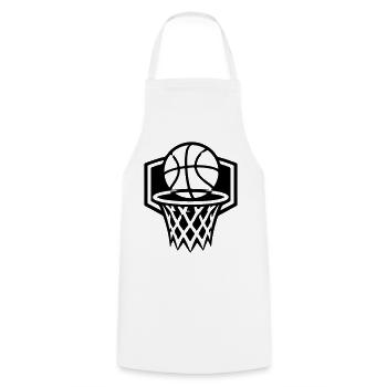Basketball Korb Symbol - Kochschürze - Weiß - Vorne - AI Model Male 185 dark (185cm)