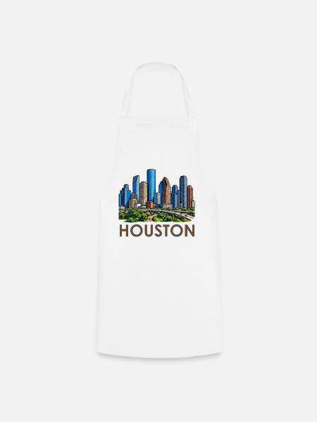 Houston Skyline Stadtlandschaft - Kochschürze - Weiß