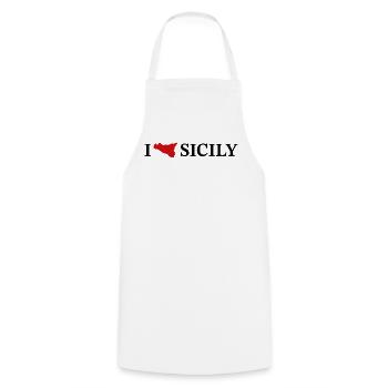 I love Sicily - Kochschürze - Weiß - Vorne - AI Model Male 185 dark (185cm)