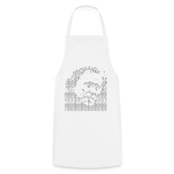Charles Bukowski ASCII-Kunst - Kochschürze - Weiß - Vorne - AI Model Male 185 dark (185cm)