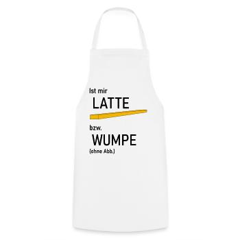 Ist mir Latte bzw Wumpe - Kochschürze - Weiß - Vorne - AI Model Male 185 dark (185cm)