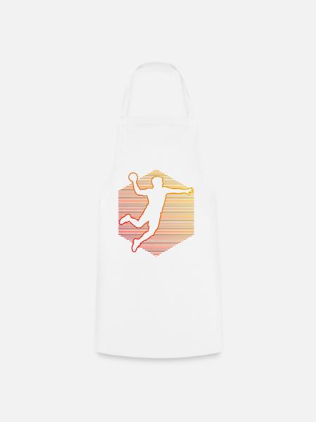 Geschenkidee für den Kreisläufer mit Handballspiel - Kochschürze - Weiß