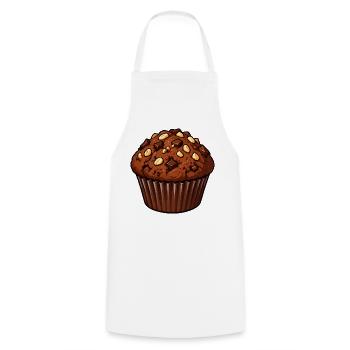 Schoko Muffin Mit Nussstückchen - Kochschürze - Weiß - Vorne - AI Model Male 185 dark (185cm)