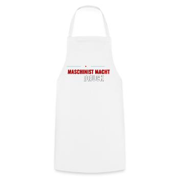 Maschinist macht Druck – Shirt fürs Nachwuchs‑Team - Kochschürze - Weiß - Vorne - AI Model Male 185 dark (185cm)